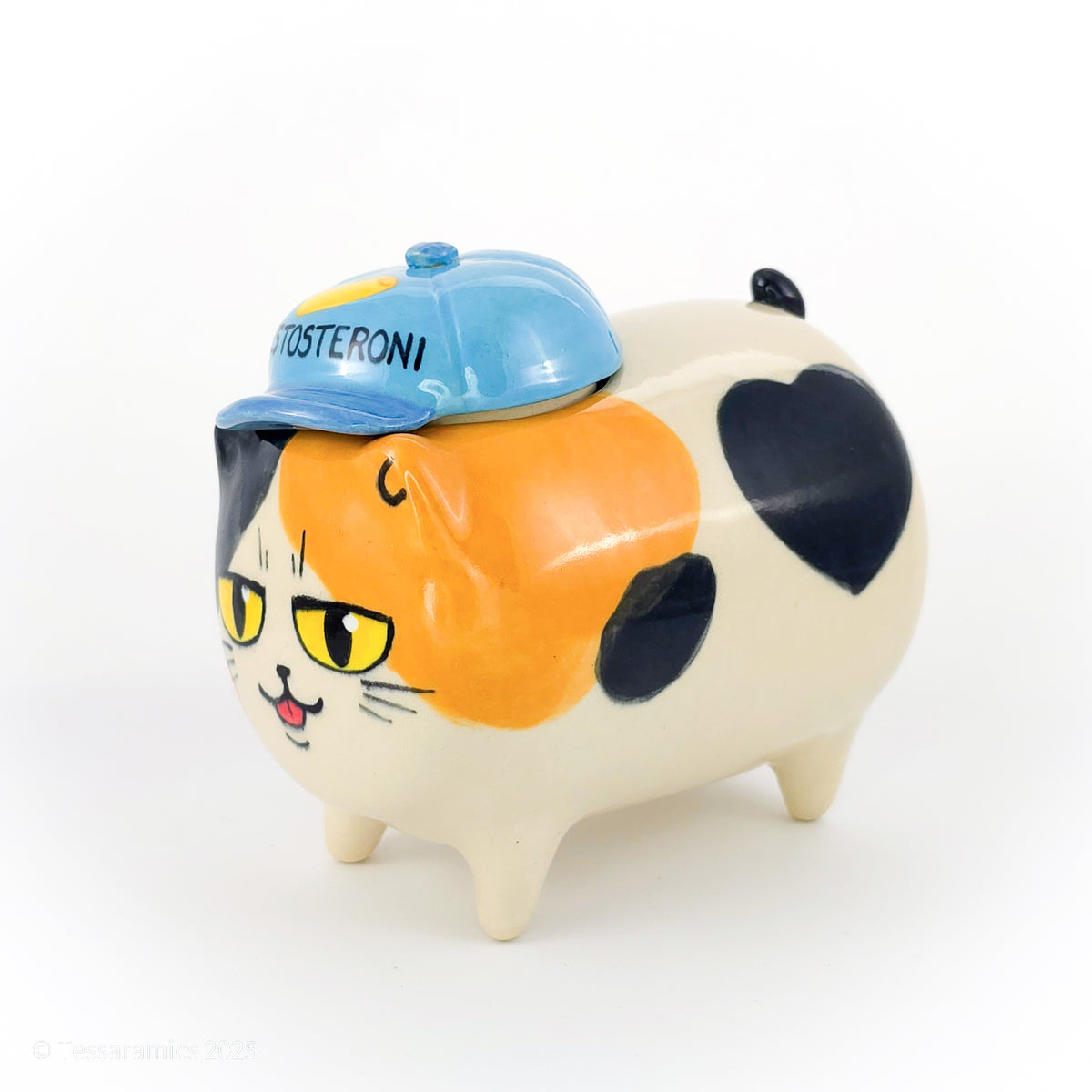 "Testosteroni" Ball Cap Calico Cat