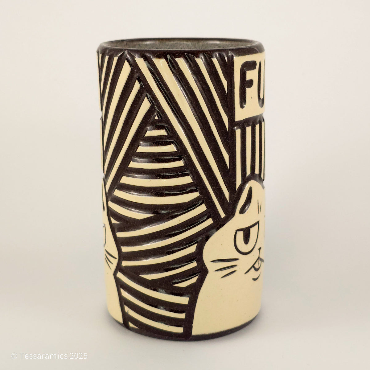 16 oz Fuck Cat Mug in Coffee