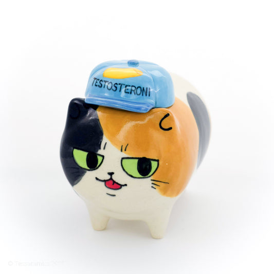 "Testosteroni" Ball Cap Calico Cat