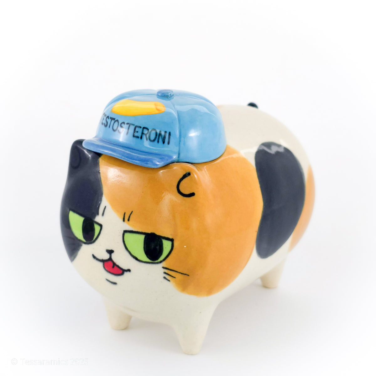 "Testosteroni" Ball Cap Calico Cat