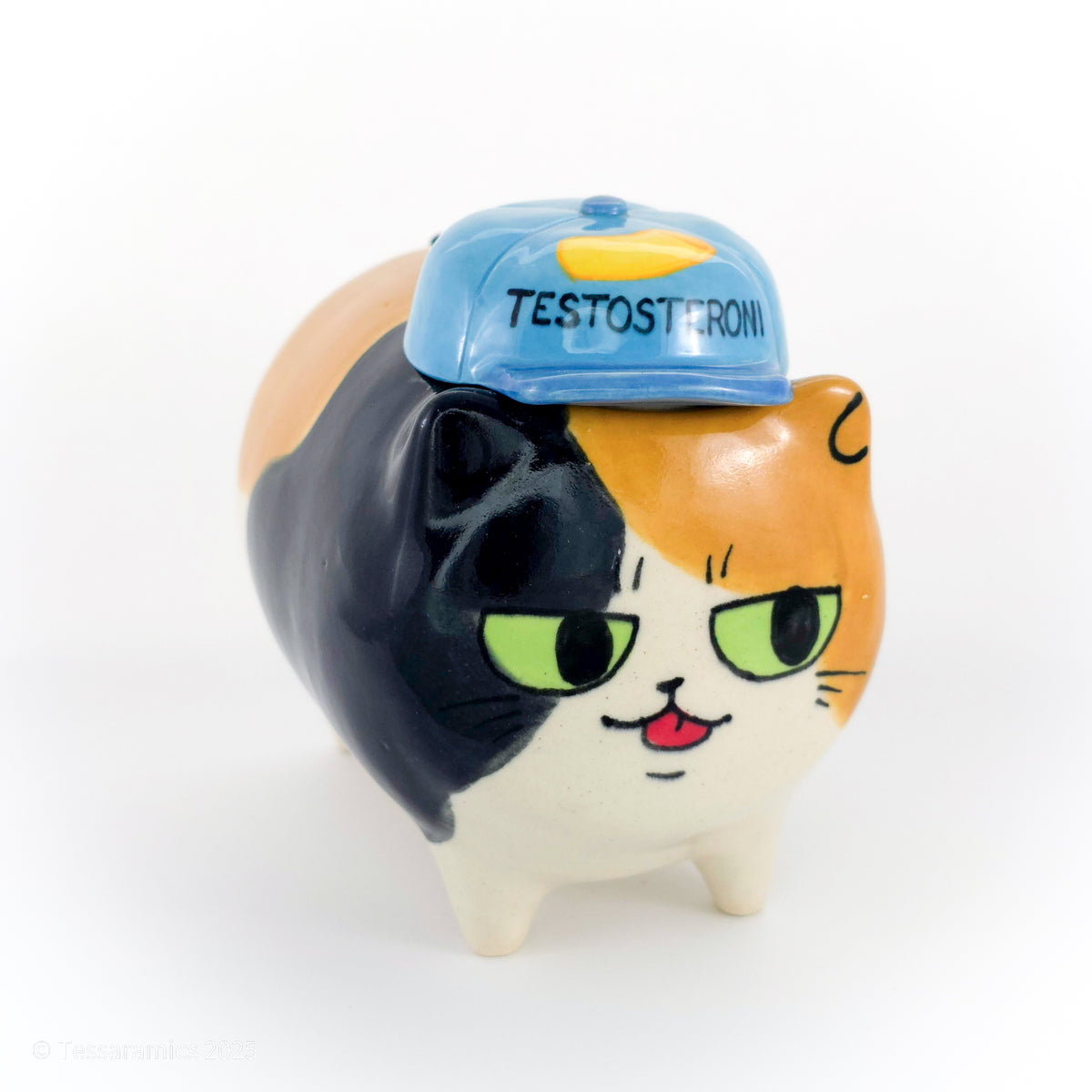 "Testosteroni" Ball Cap Calico Cat