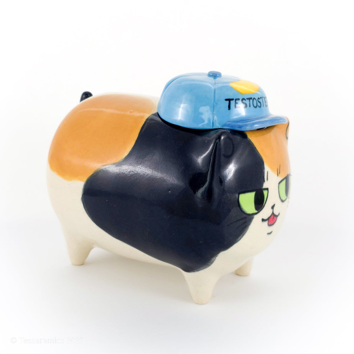 "Testosteroni" Ball Cap Calico Cat