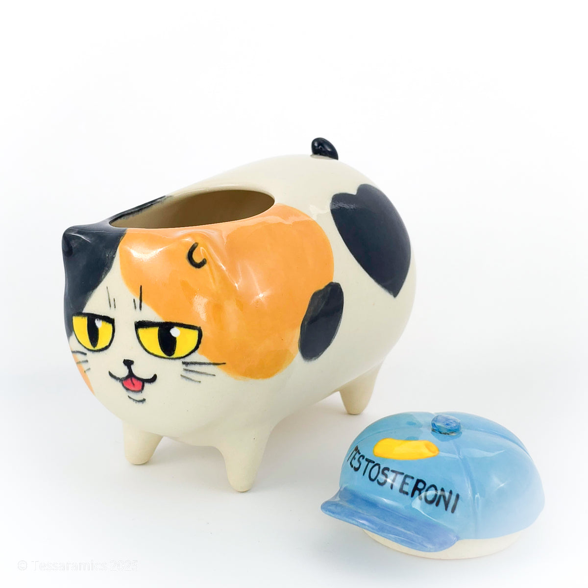 "Testosteroni" Ball Cap Calico Cat