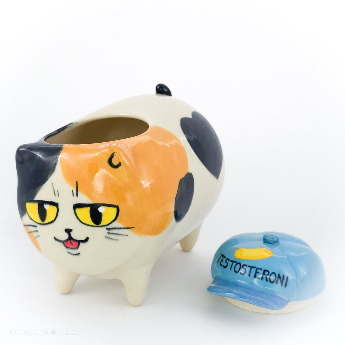 "Testosteroni" Ball Cap Calico Cat