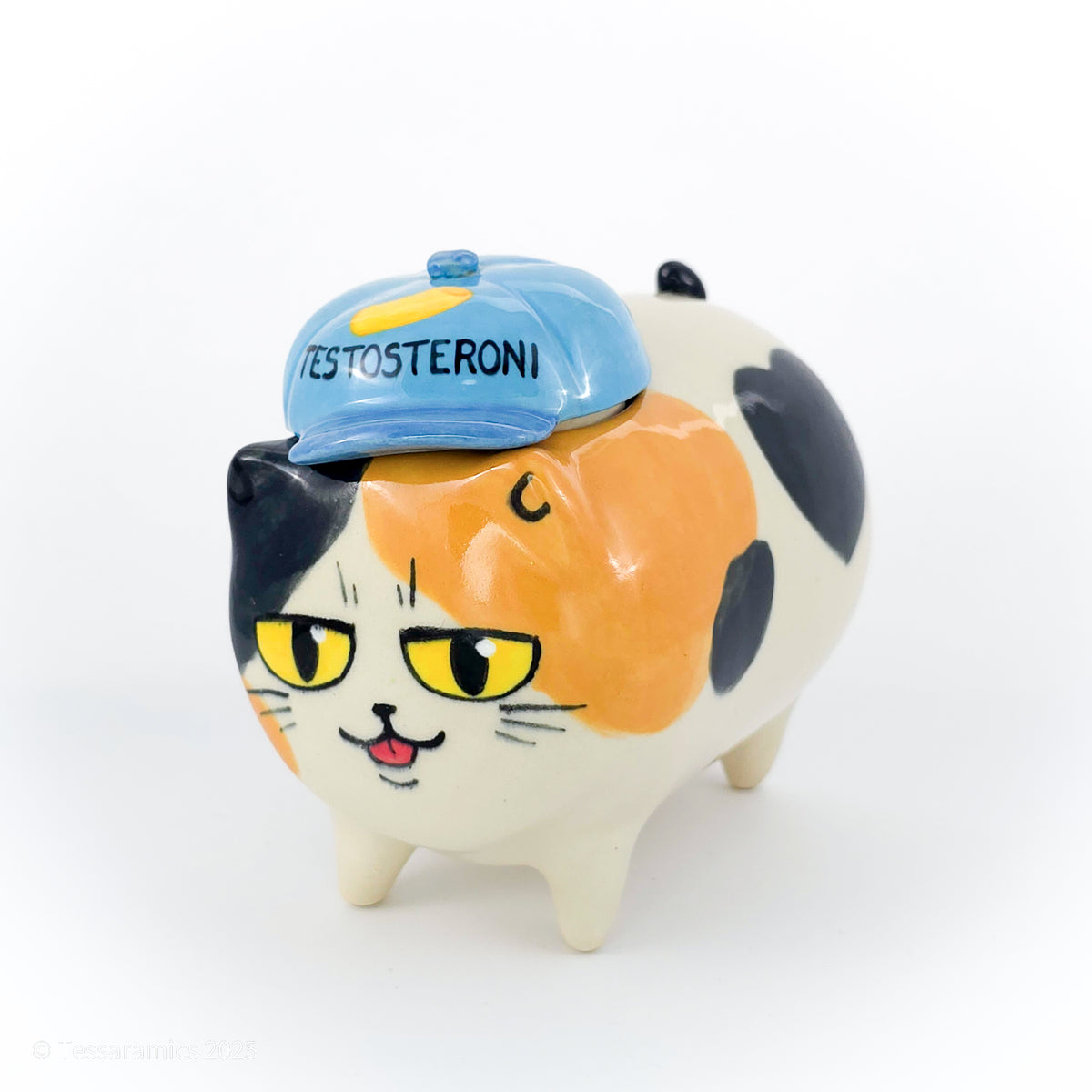 "Testosteroni" Ball Cap Calico Cat