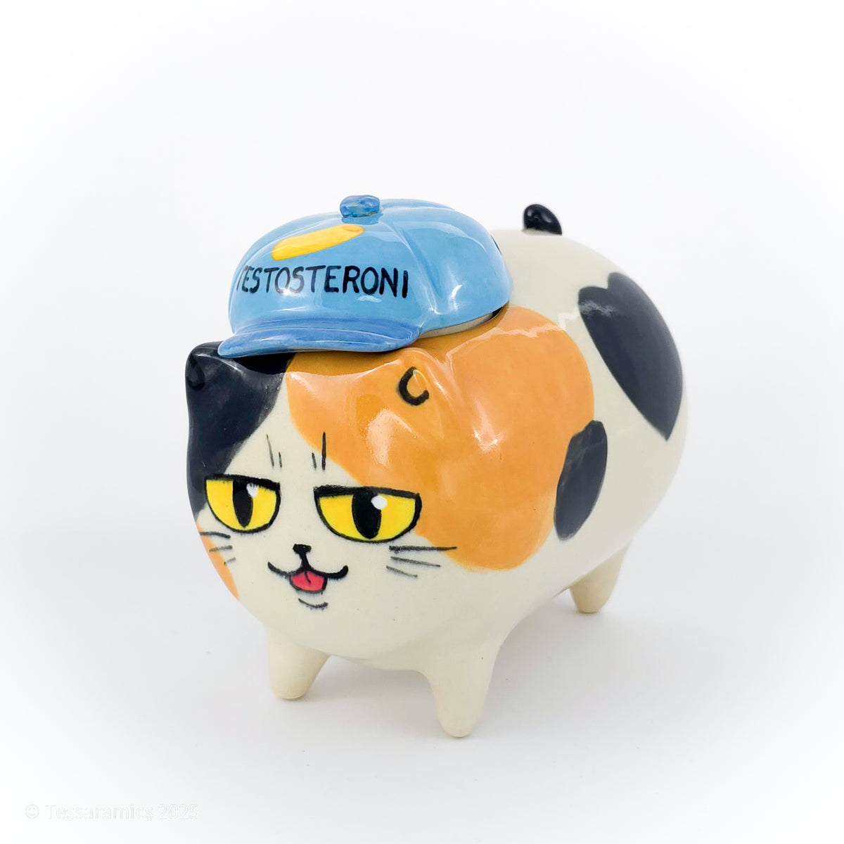 "Testosteroni" Ball Cap Calico Cat