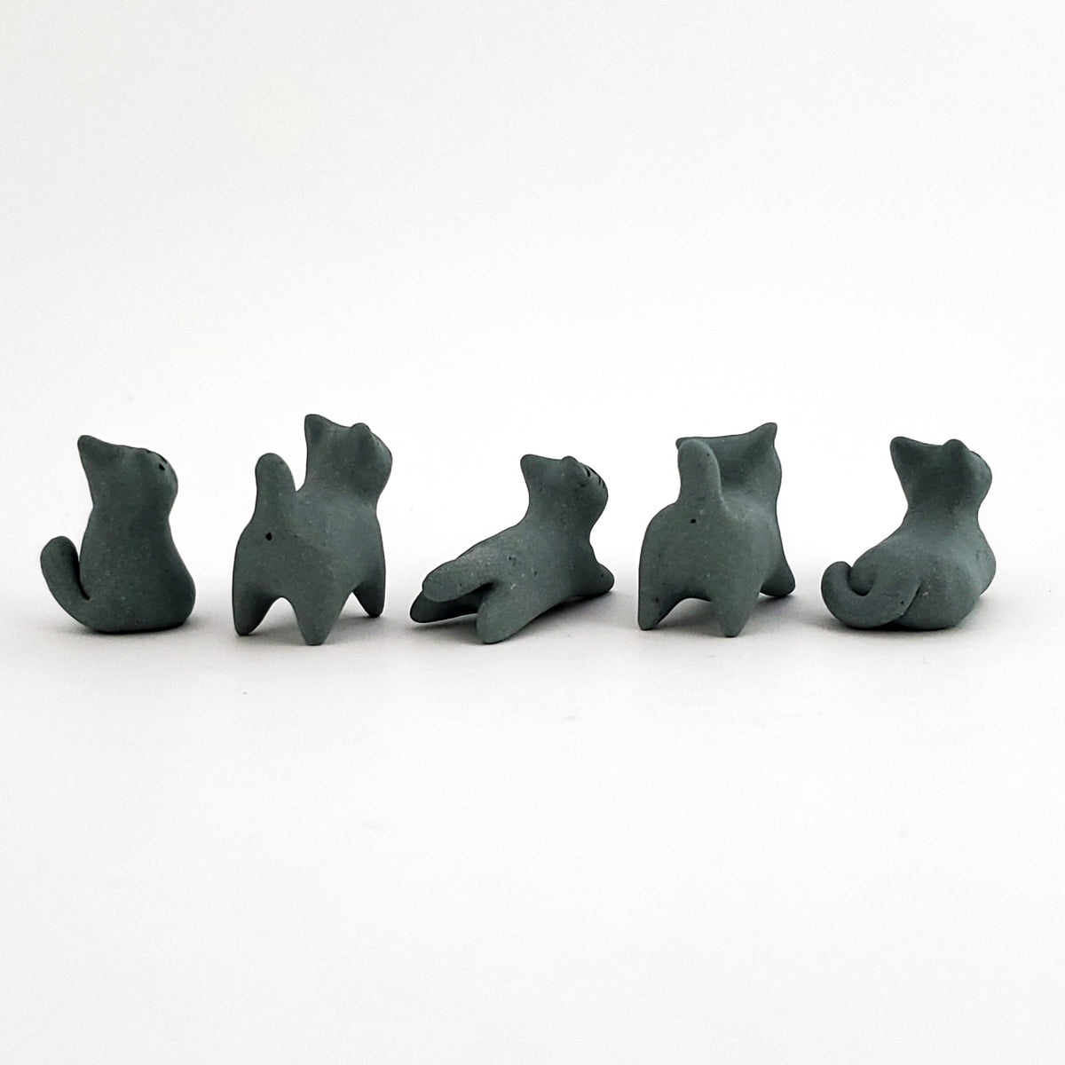 Set of 5 VERY Tiny Grey Cats*