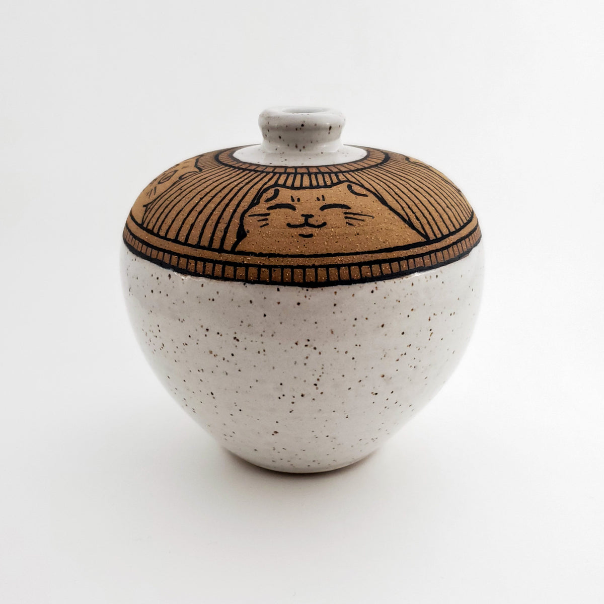 Medium Speckled Cat Vase