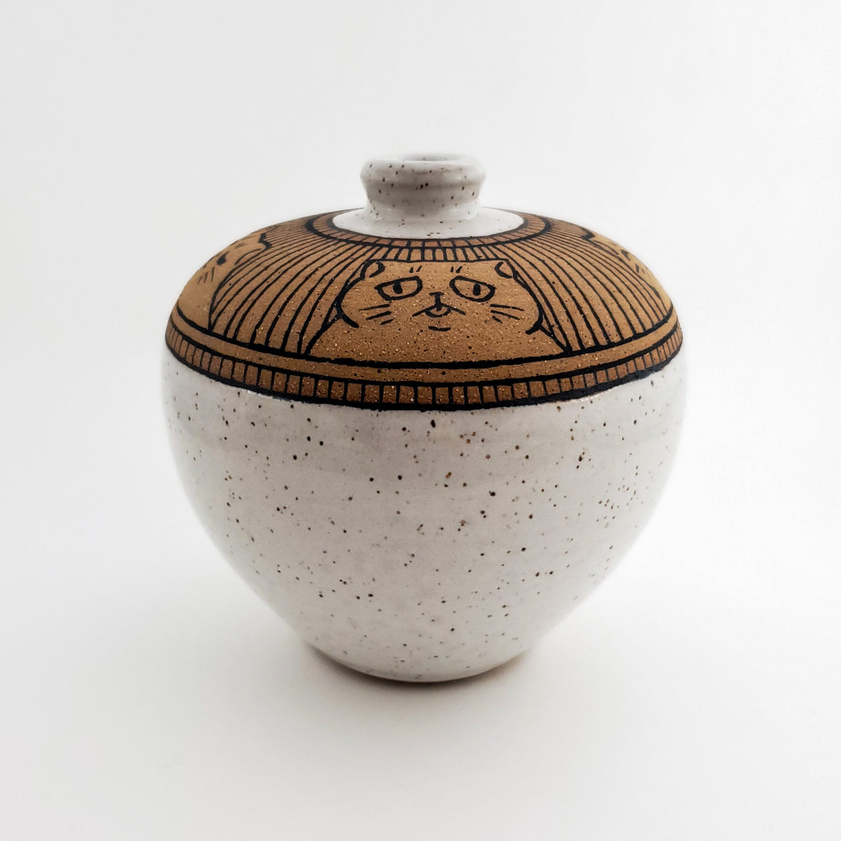 Medium Speckled Cat Vase