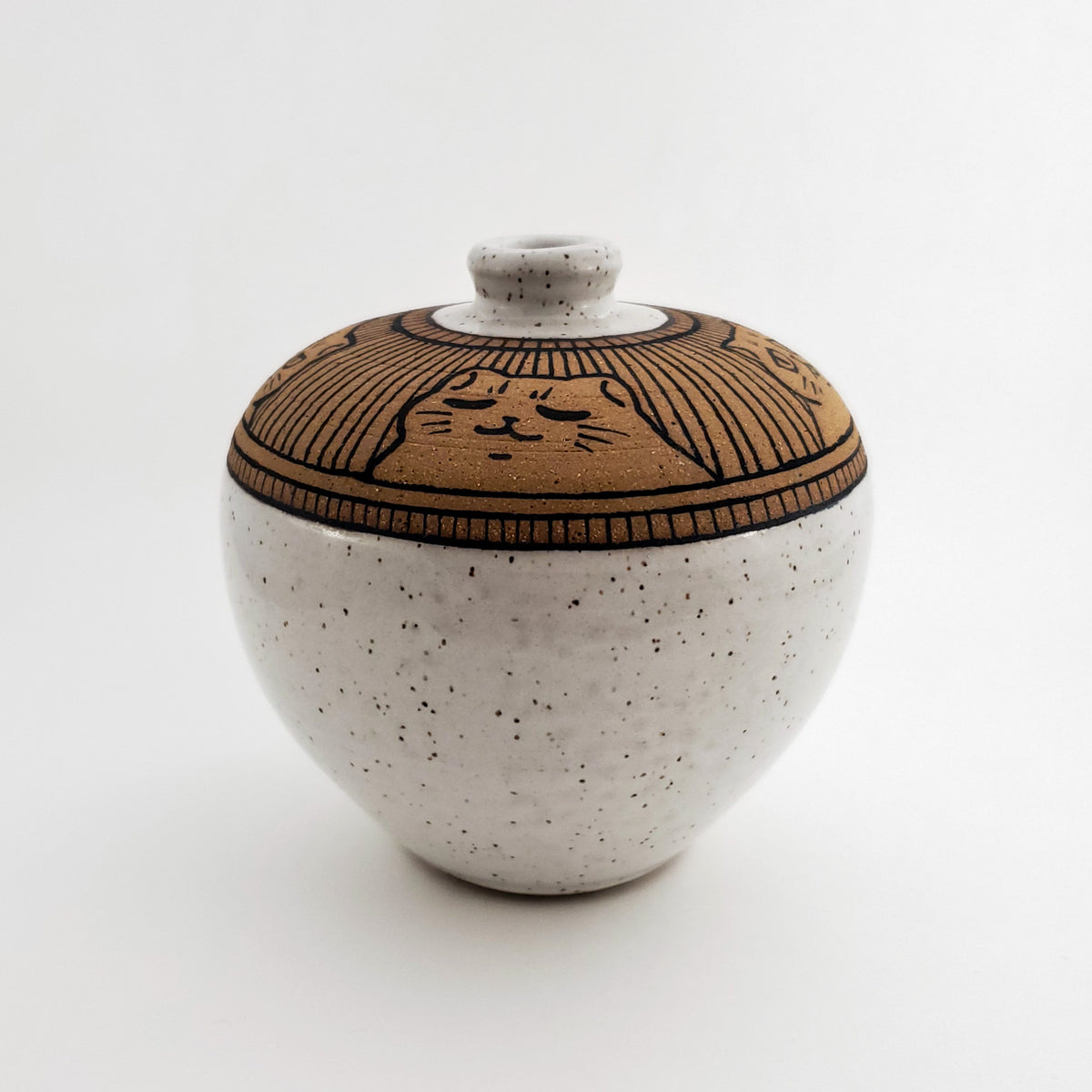 Medium Speckled Cat Vase