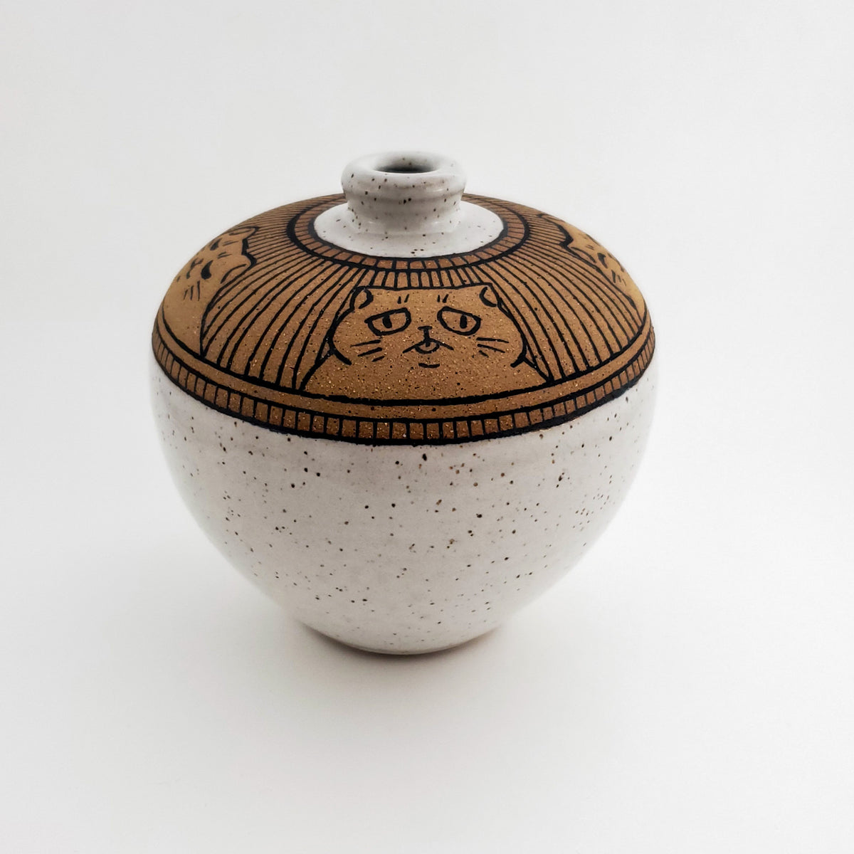 Medium Speckled Cat Vase